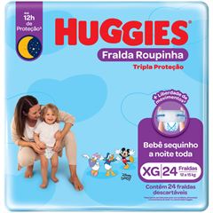 FRALDA ROUPINHA HUGGIES TRIPLA PROTEÇÃO MEGA XG C/24