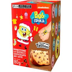 MINI PANETTONE CASA SUIÇA COM GOTAS DE CHOCOLATE BOB ESPONJA 80G