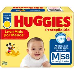FRALDA HUGGIES TRIPLA PROTEÇÃO DIA MEGA M C/58