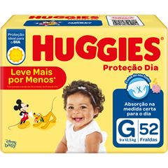 FRALDA HUGGIES TRIPLA PROTEÇÃO DIA MEGA+ G C/52