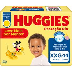FRALDA HUGGIES TRIPLA PROTEÇÃO DIA MEGA+ XXG C/44