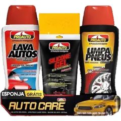 KIT PROAUTO GLASS ESPONJA LAVA AUTO+LIMPA PNEUS